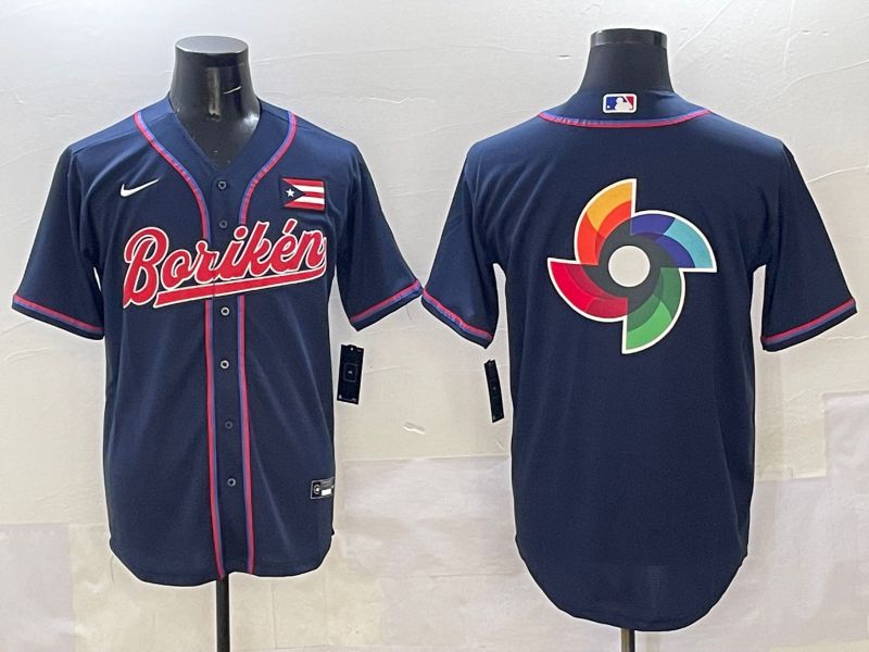 Men Puerto Rico Blank Blue Joint Name 2025 Nike MLB Jersey style 17